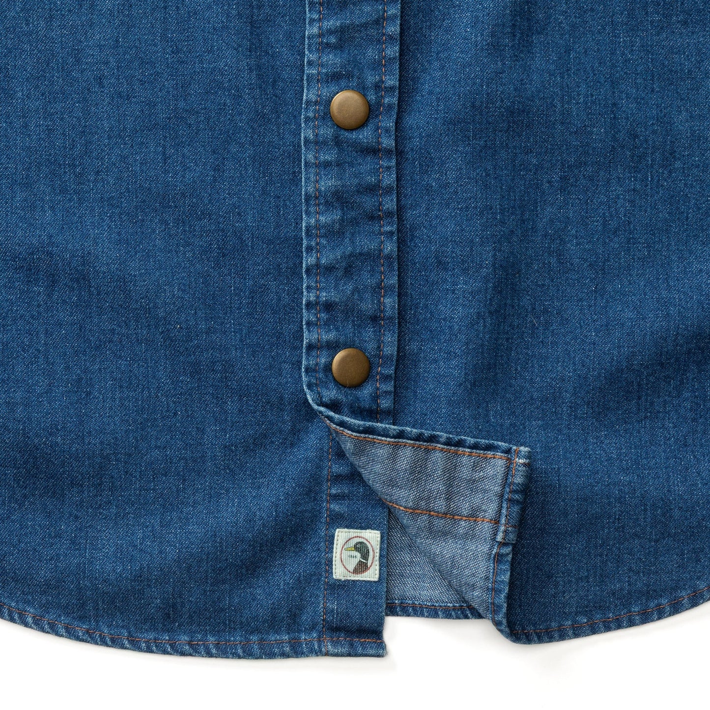 Duck Head Denim Snap Shirt - Clyde Solid - Indigo Blue