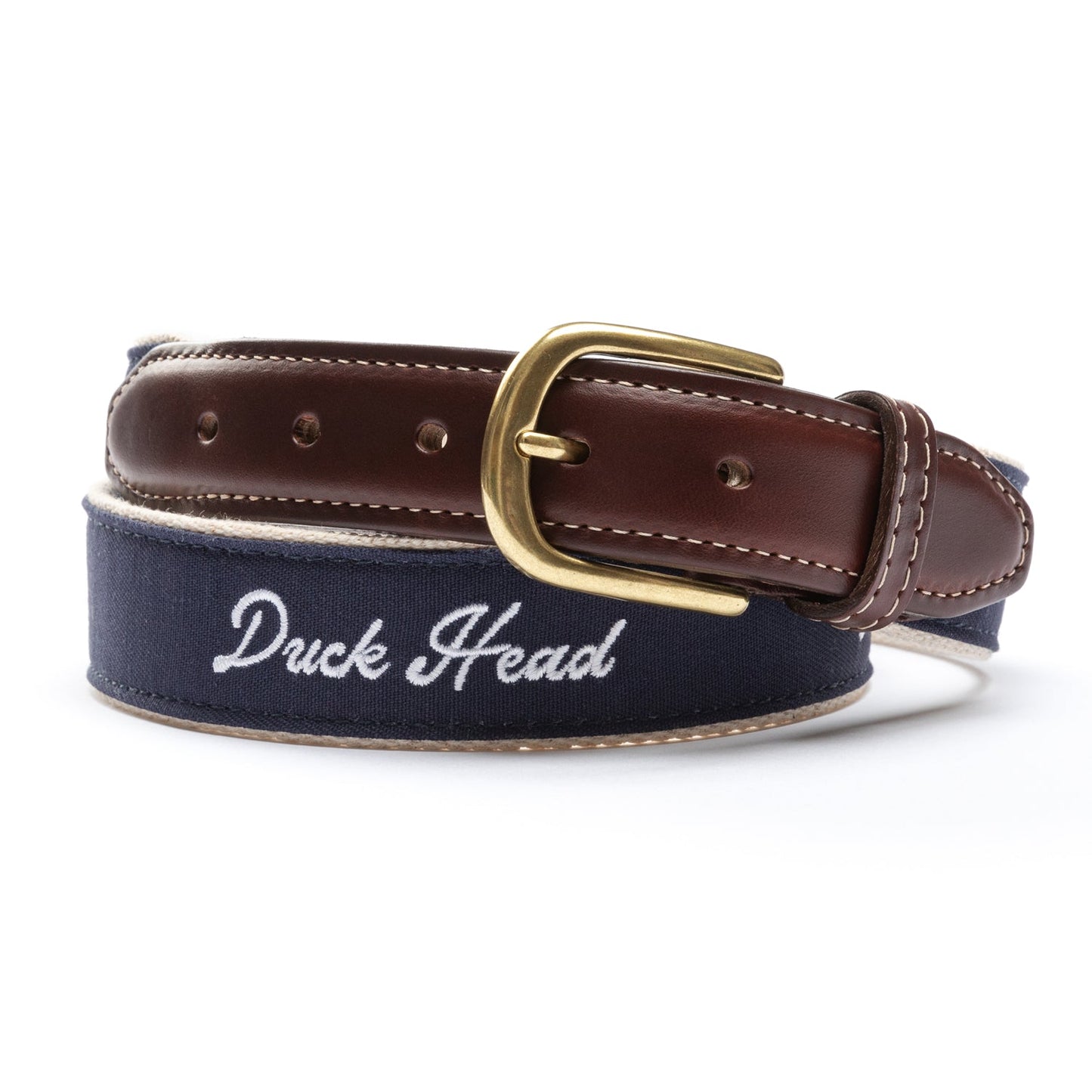 Duck Head Anniversary Script Belt - Navy