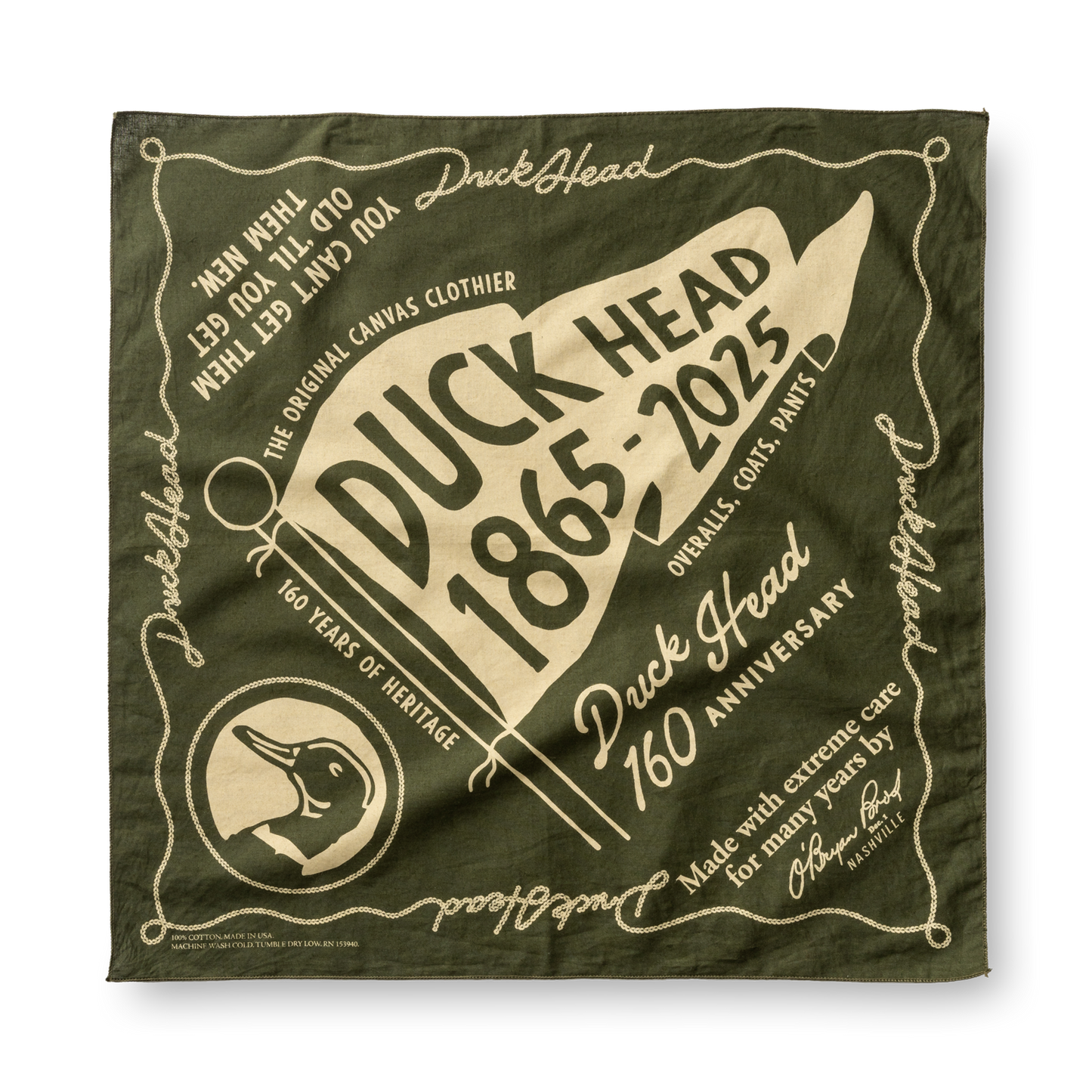 Duck Head 160th Anniversary Bandana - Forest Green