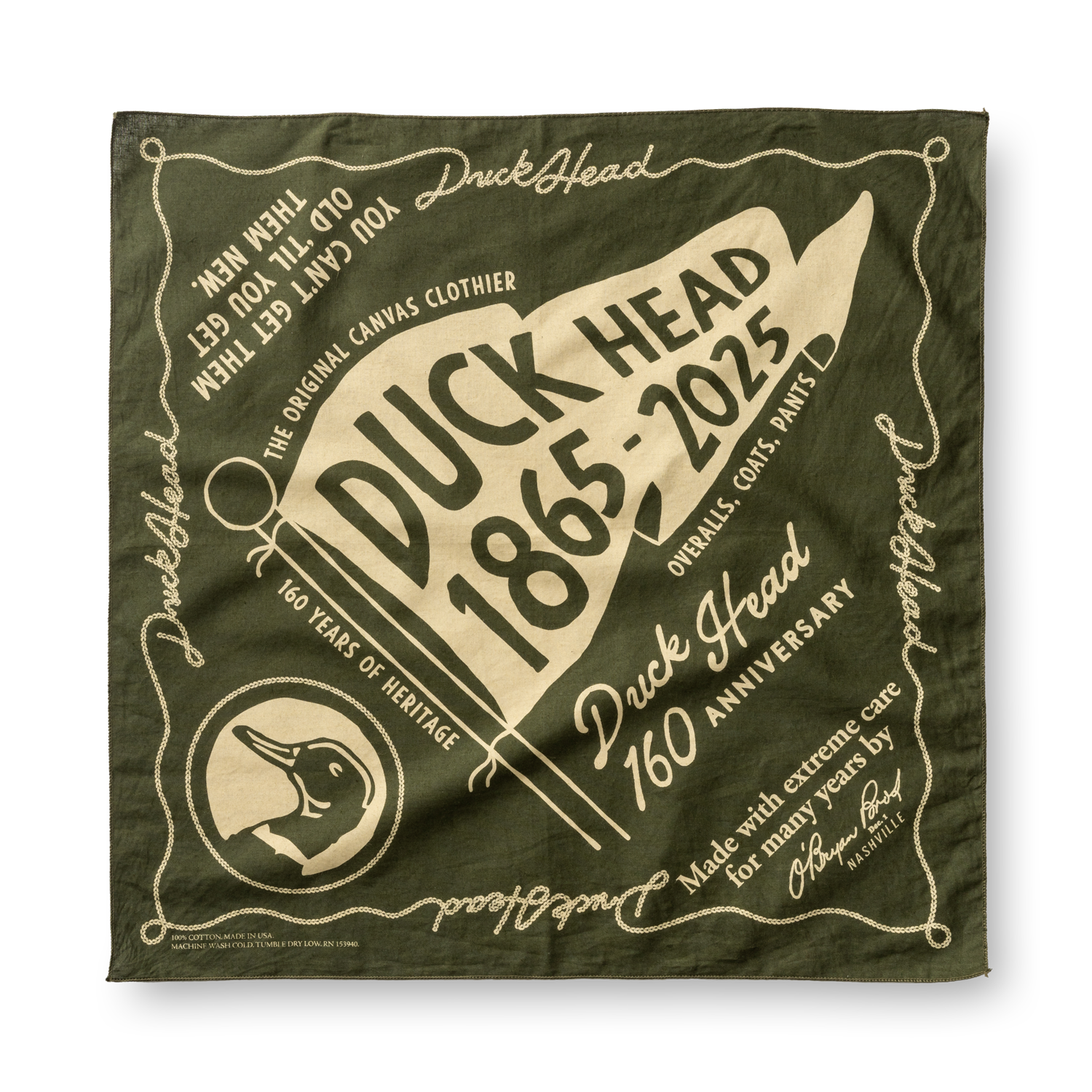 Duck Head 160th Anniversary Bandana - Forest Green