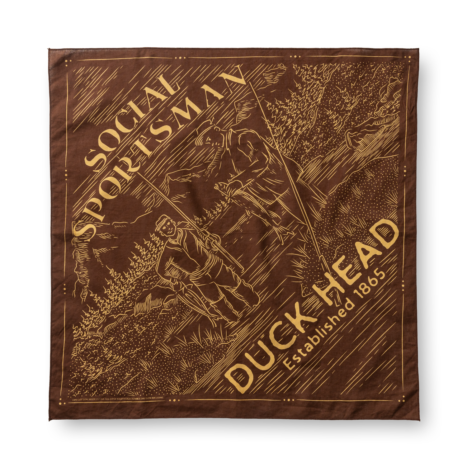 Duck Head Social Sportsman Bandana - Dark Brown