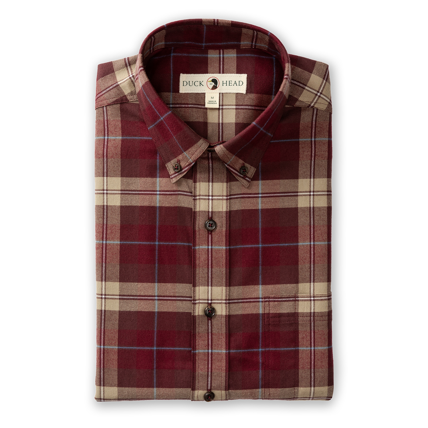 Duck Head Cotton Flannel Sport Shirt - Buckner Plaid - Tawny Port