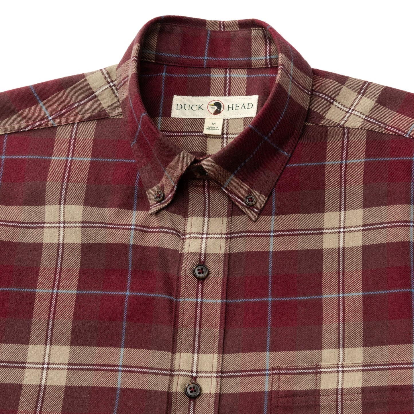 Duck Head Cotton Flannel Sport Shirt - Buckner Plaid - Tawny Port