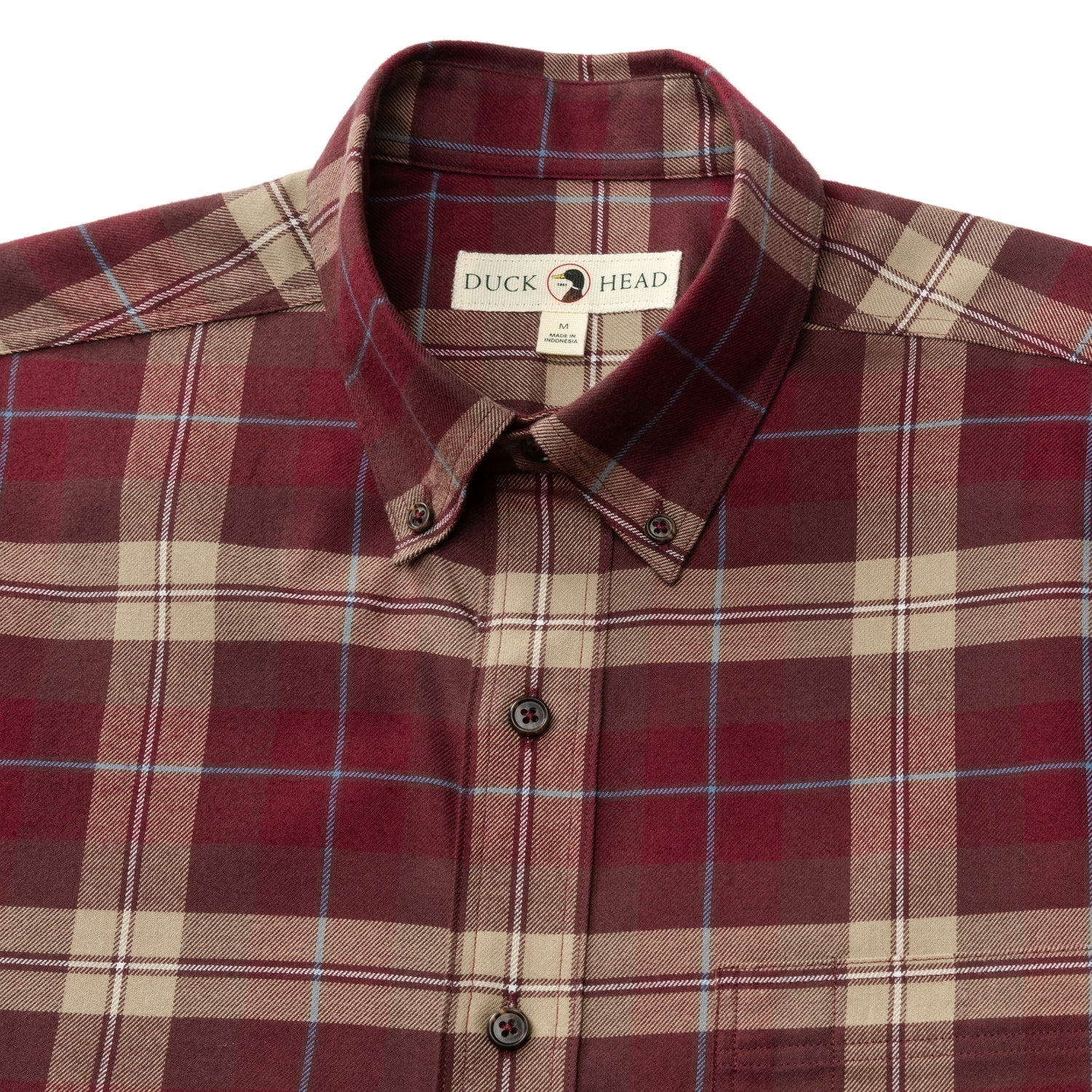 Duck Head Cotton Flannel Sport Shirt - Buckner Plaid - Tawny Port